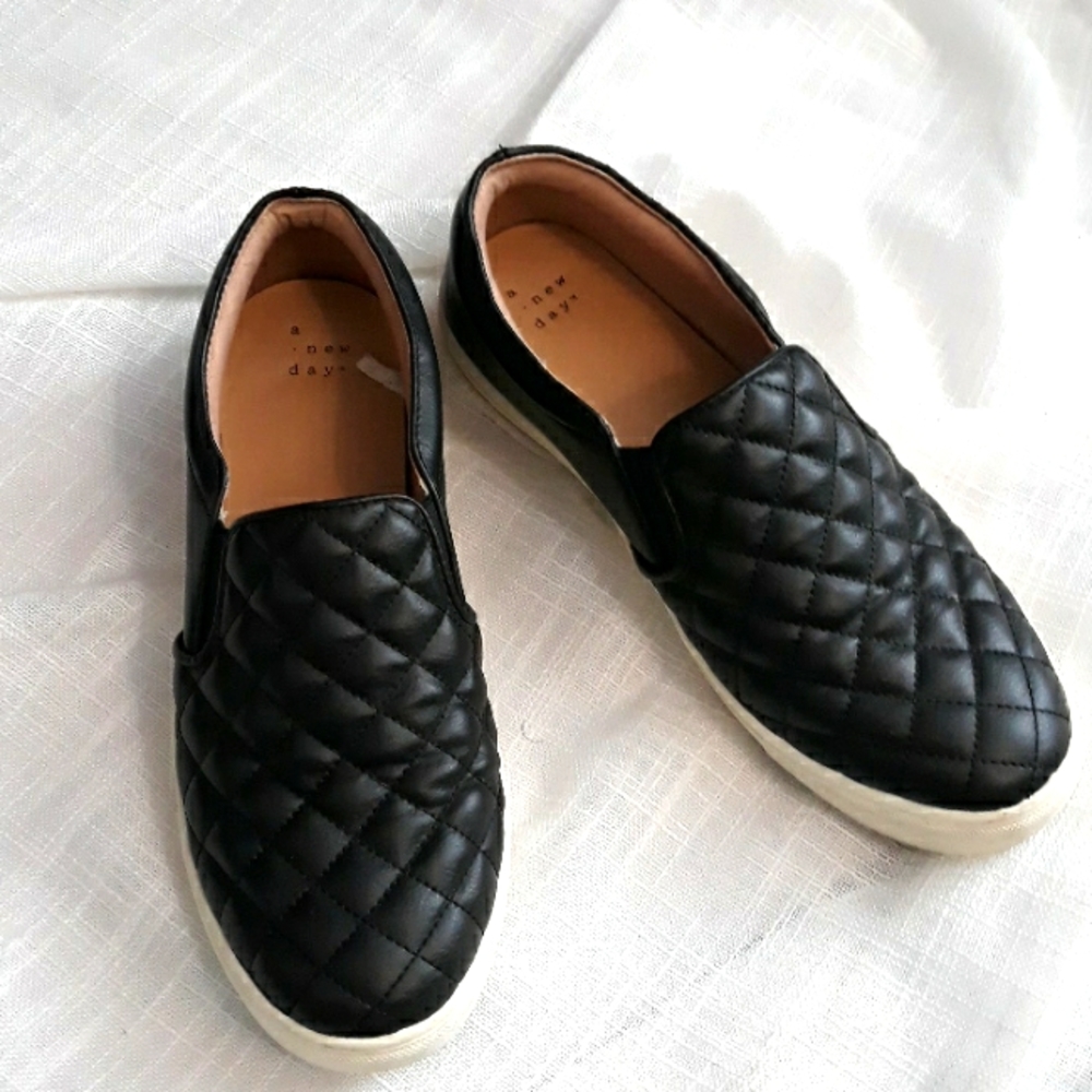 A New Day black quilted loafers. Size 9